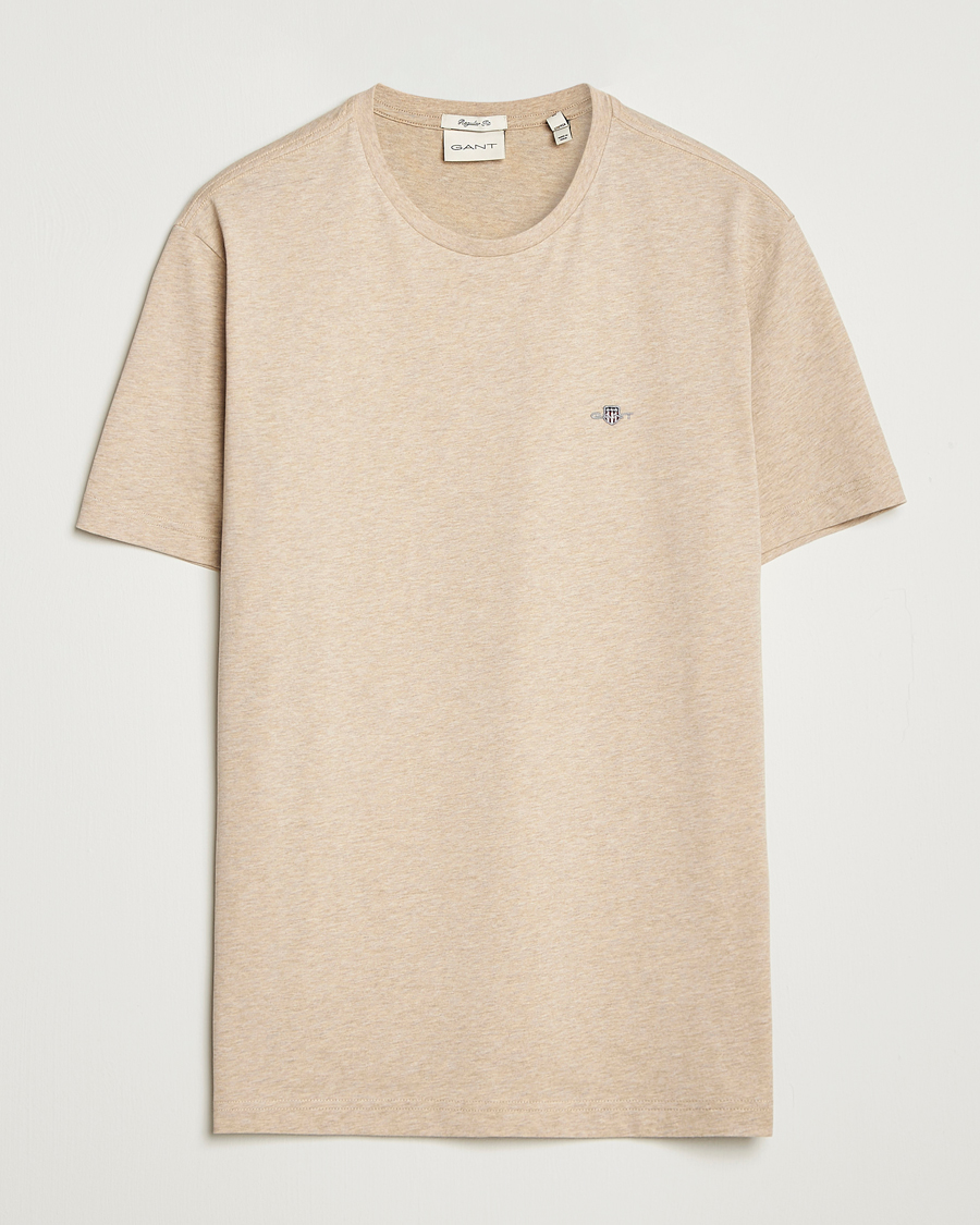 Herren | T-Shirts | GANT | The Original T-Shirt Khaki Melange