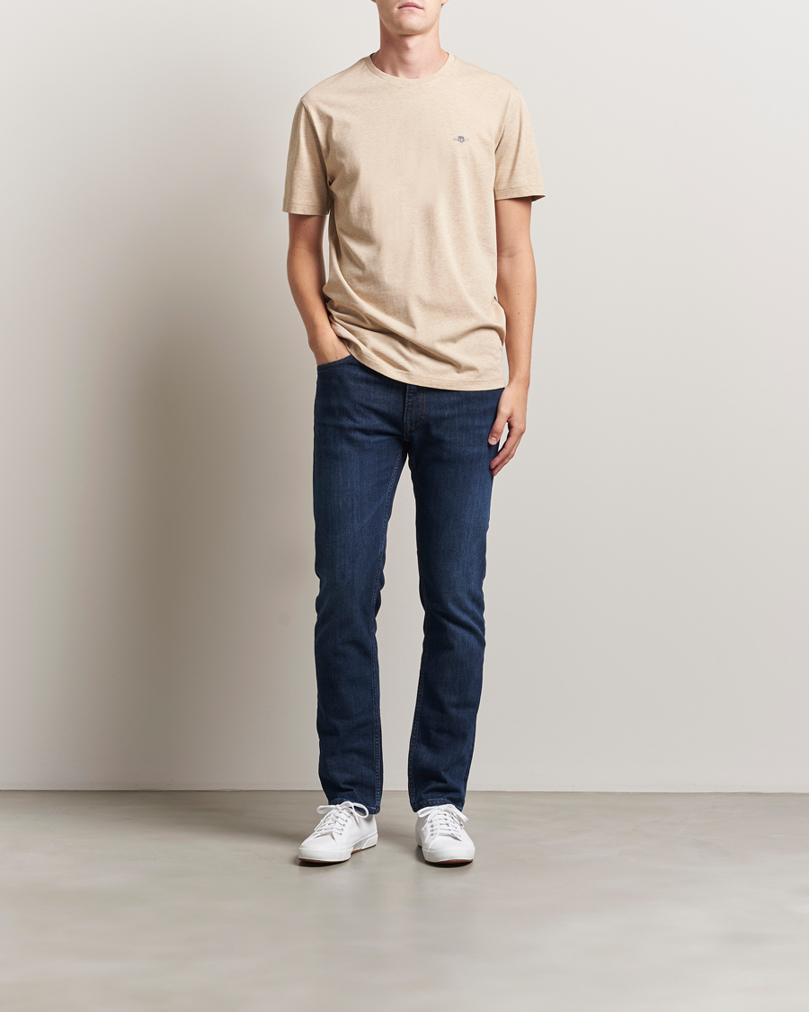 Herren | T-Shirts | GANT | The Original T-Shirt Khaki Melange