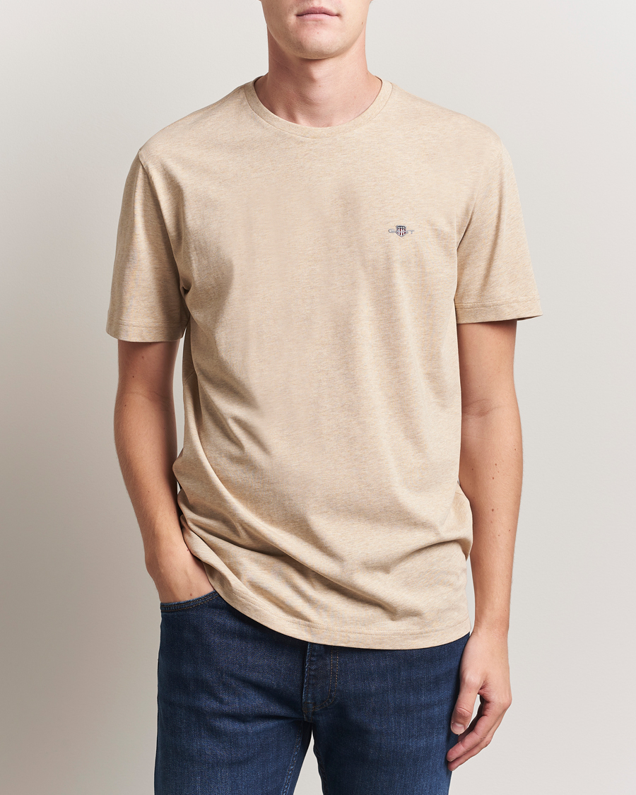 Herren | T-Shirts | GANT | The Original T-Shirt Khaki Melange