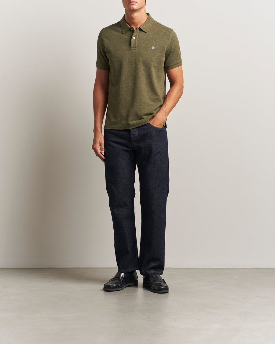 Herren | Poloshirts | GANT | The Original Polo Khaki Green Melange