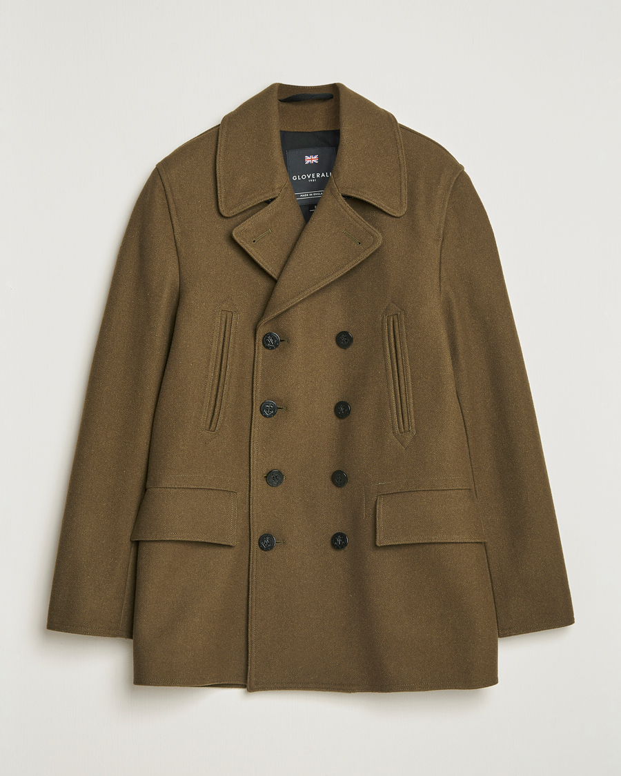 Herren | Jacken | Gloverall | Churchill Reefer Peacoat Loden Green
