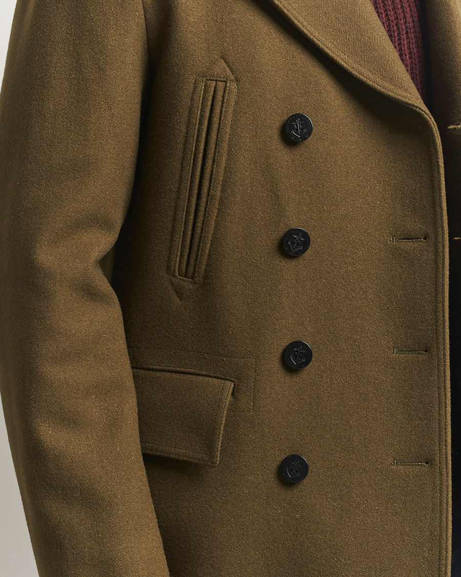 Herren | Jacken | Gloverall | Churchill Reefer Peacoat Loden Green