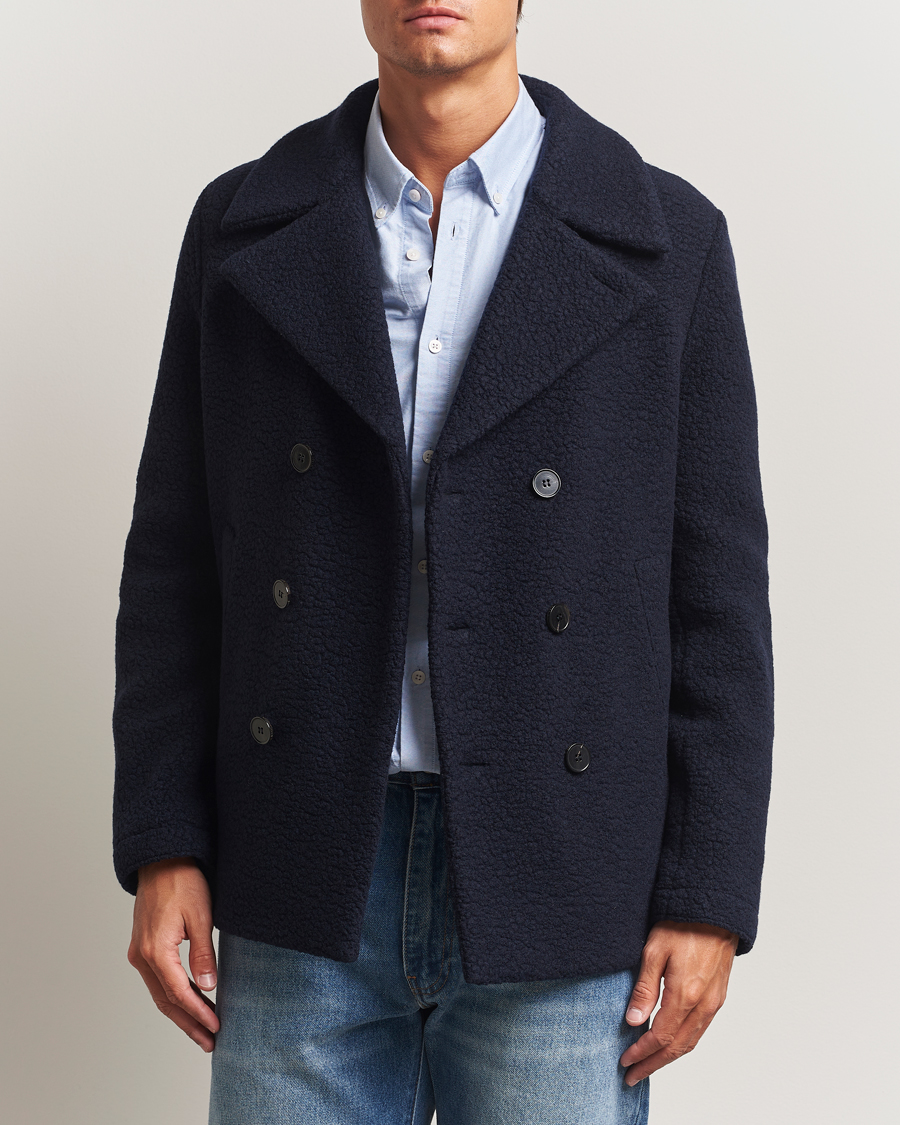 Herren | Jacken | Harris Wharf London | Boucle Peacoat Navy