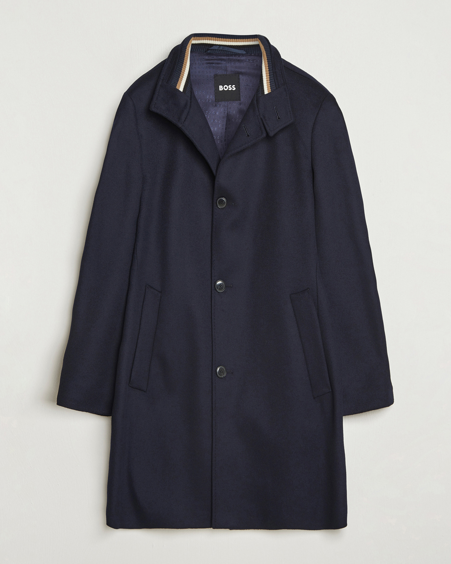 Herren | Jacken | BOSS BLACK | Hyde Stand Up Collar Coat Dark Blue