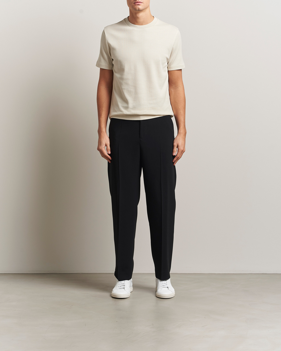Herren | T-Shirts | BOSS BLACK | Thompson Structured Crew Neck T-Shirt Open White