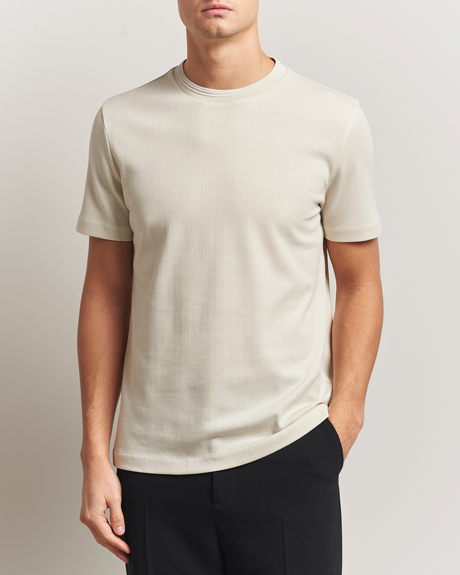 Herren | T-Shirts | BOSS BLACK | Thompson Structured Crew Neck T-Shirt Open White