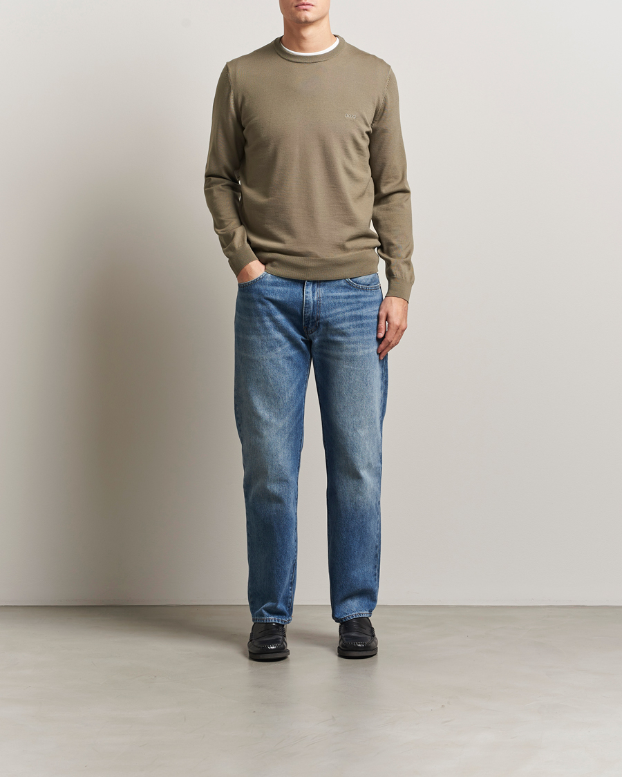 Herren | Pullover | BOSS BLACK | Botto Merino Knitted Pullover Open Brown