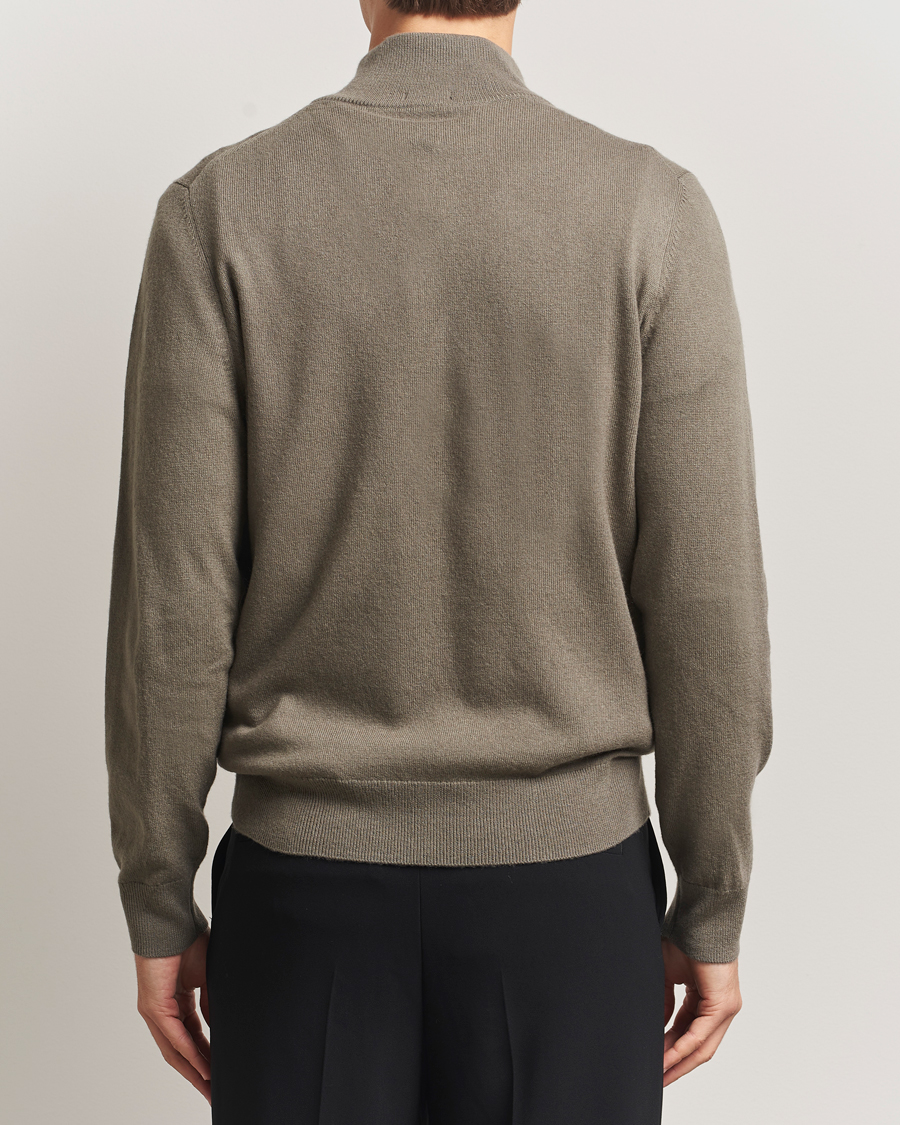 Herren | Pullover | BOSS BLACK | Hemarlo Wool/Cashmere Half Zip Open Brown