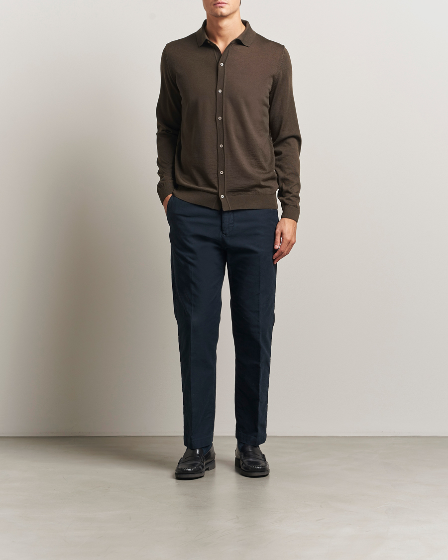 Herren | Pullover | BOSS BLACK | Helbert Wool Cardigan Open Green