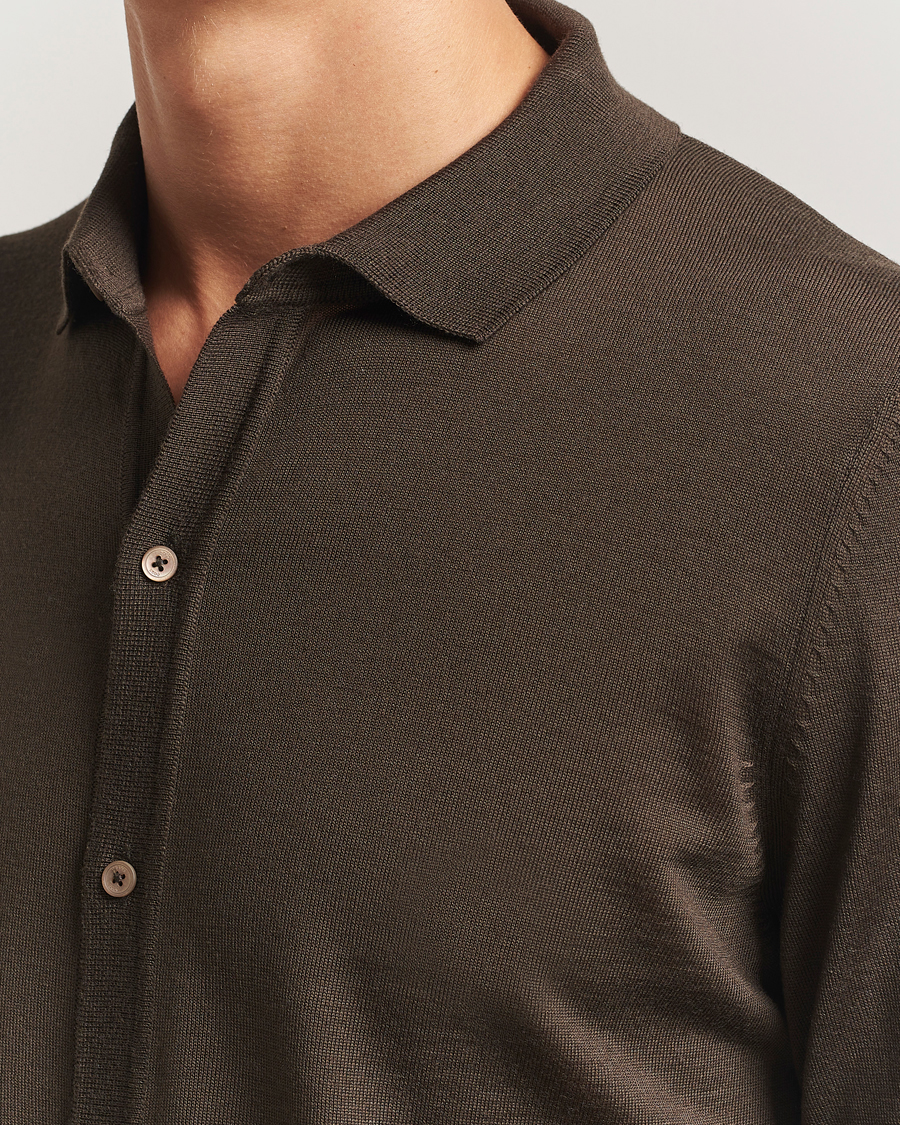 Herren | Pullover | BOSS BLACK | Helbert Wool Cardigan Open Green