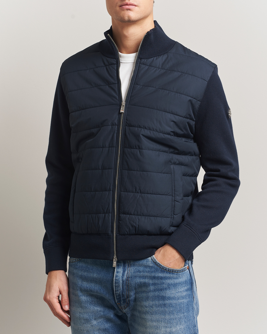 Herren | Jacken | BOSS BLACK | Hernest Hybrid Full Zip Dark Blue
