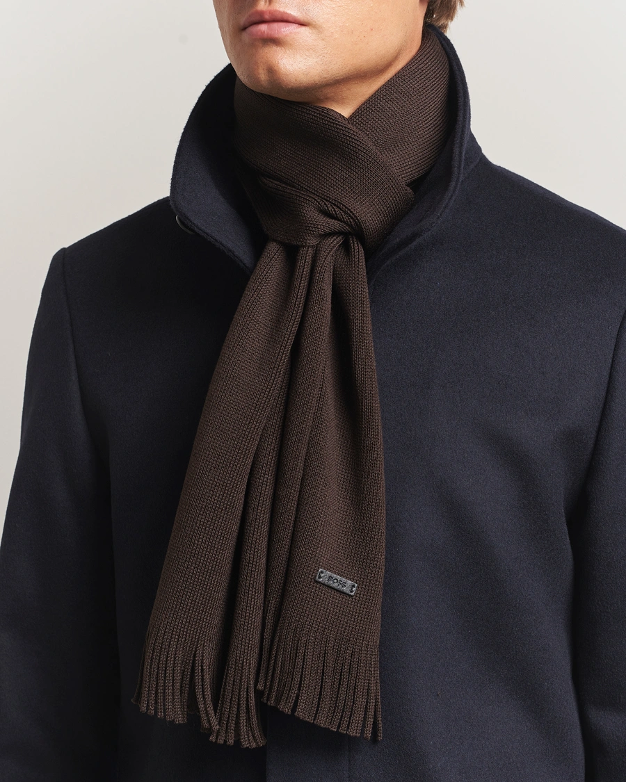 Herren | Schals | BOSS BLACK | Albas Wool Scarf Dark Brown