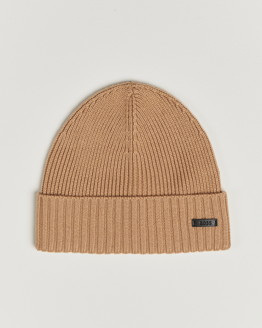 Herren | Mützen | BOSS BLACK | Fati Wool Beanie Medium Beige