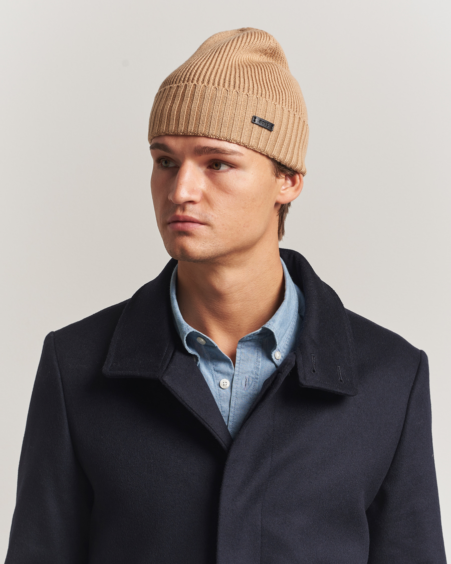 Herren | Mützen | BOSS BLACK | Fati Wool Beanie Medium Beige
