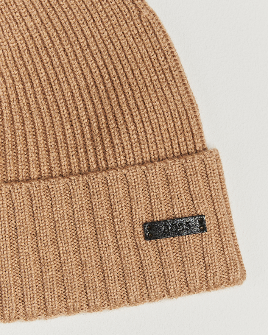 Herren | Mützen | BOSS BLACK | Fati Wool Beanie Medium Beige