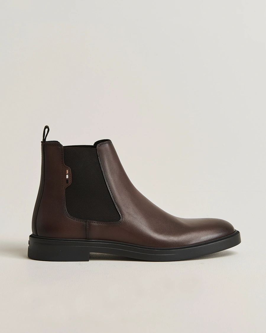 Herren | Boots | BOSS BLACK | Calev Leather Chelsea Boot Dark Brown