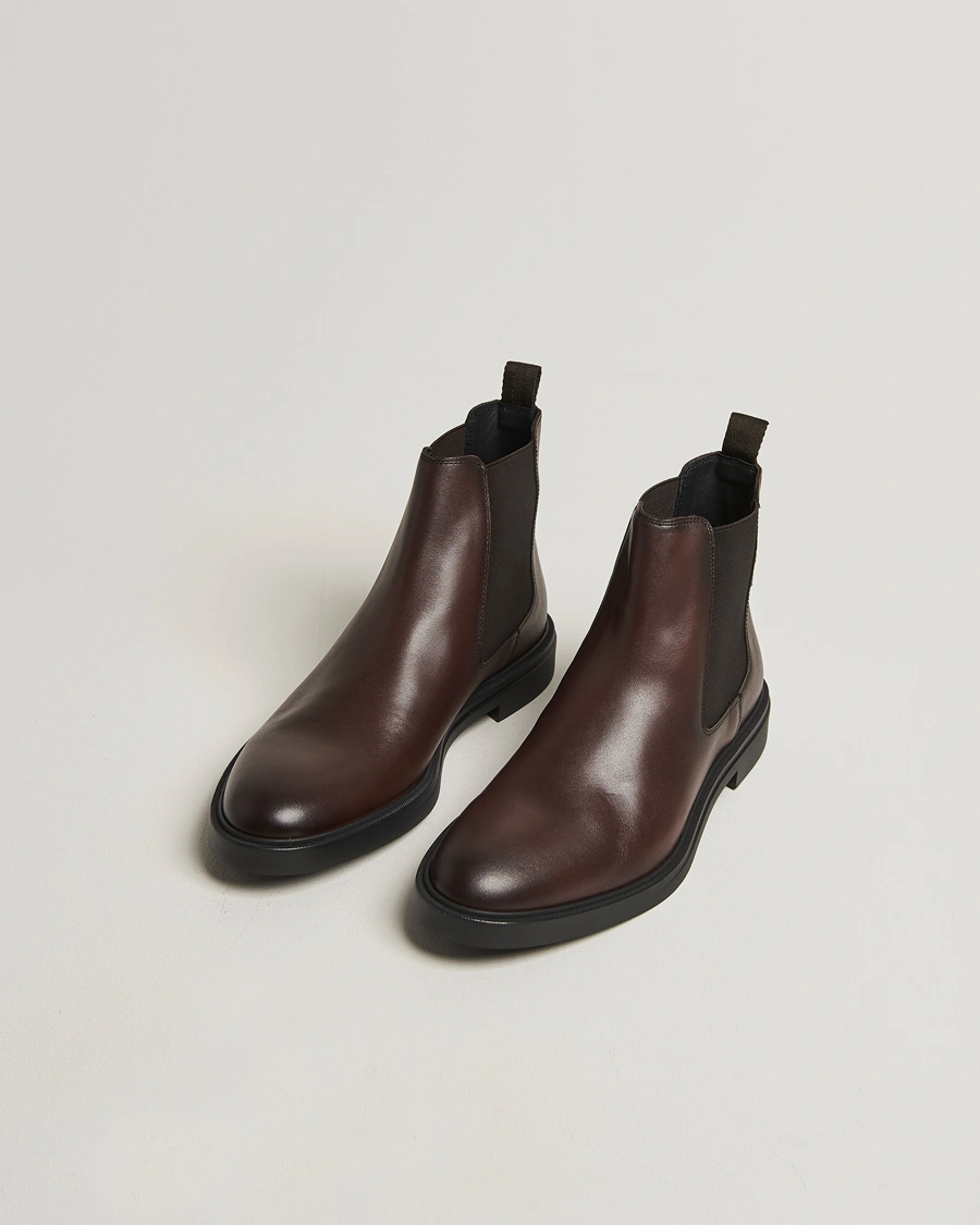 Herren | Boots | BOSS BLACK | Calev Leather Chelsea Boot Dark Brown