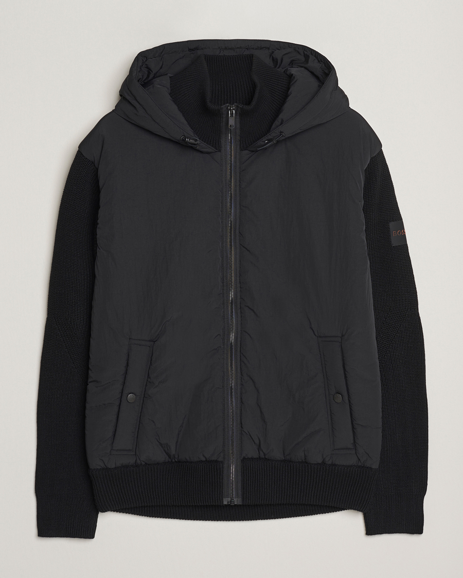 Herren | Pullover | BOSS ORANGE | Kiaccio Hybrid Hooded Full Zip Black