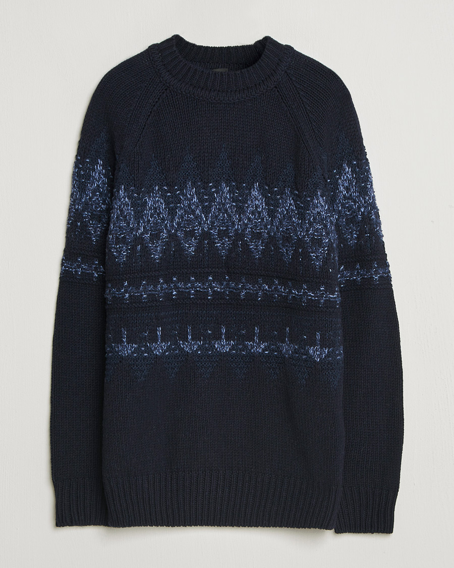 Herren | Pullover | BOSS ORANGE | Karombo Wool Fairisle Sweater Dark Blue