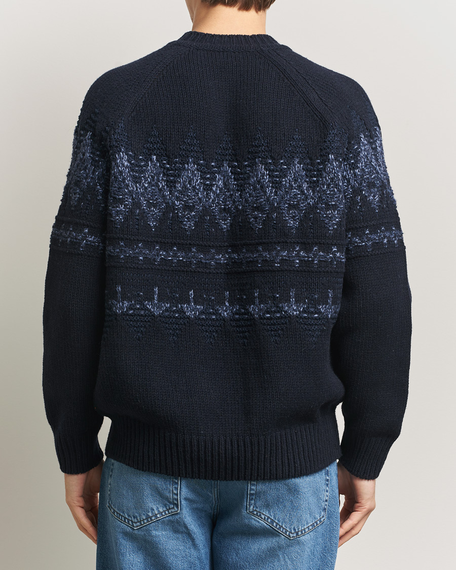 Herren | Pullover | BOSS ORANGE | Karombo Wool Fairisle Sweater Dark Blue