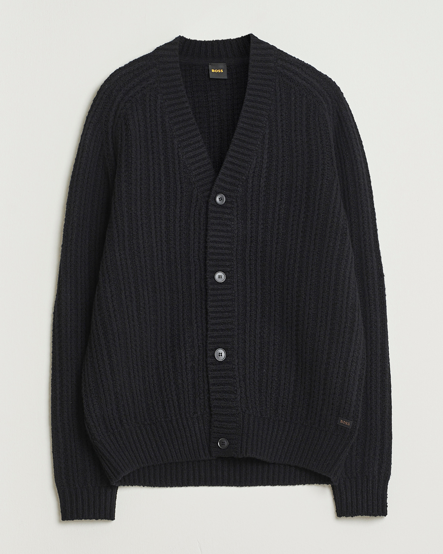Herren | Pullover | BOSS ORANGE | Kortho Wool Knitted Cardigan Black
