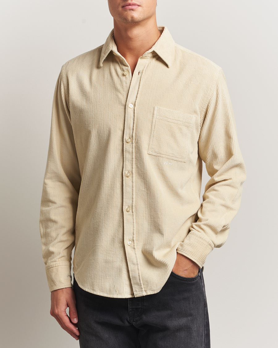 Herren | Hemden | BOSS ORANGE | Relegant Corduroy Shirt Light Beige