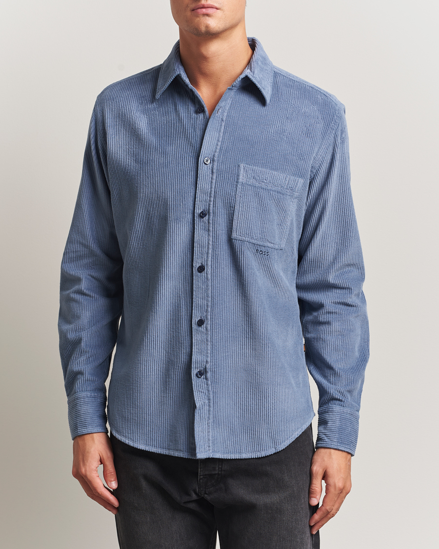 Herren | Hemden | BOSS ORANGE | Relegant Corduroy Shirt Open Blue