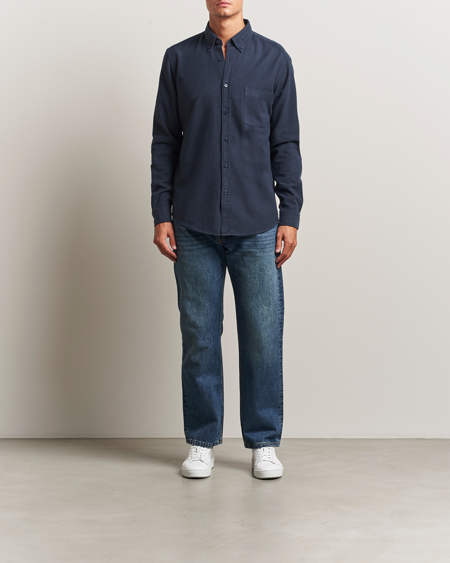 Herren | Hemden | BOSS ORANGE | Rickert Brushed Cotton Shirt Dark Blue