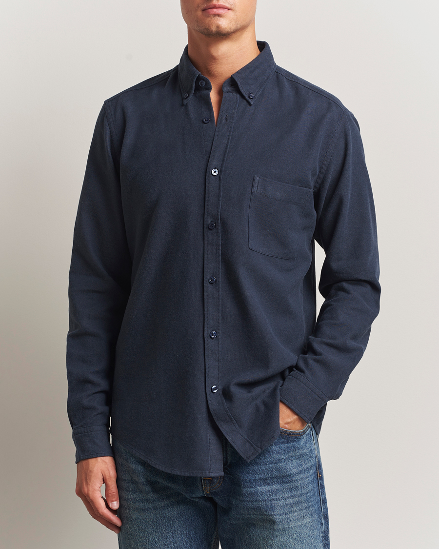 Herren | Hemden | BOSS ORANGE | Rickert Brushed Cotton Shirt Dark Blue