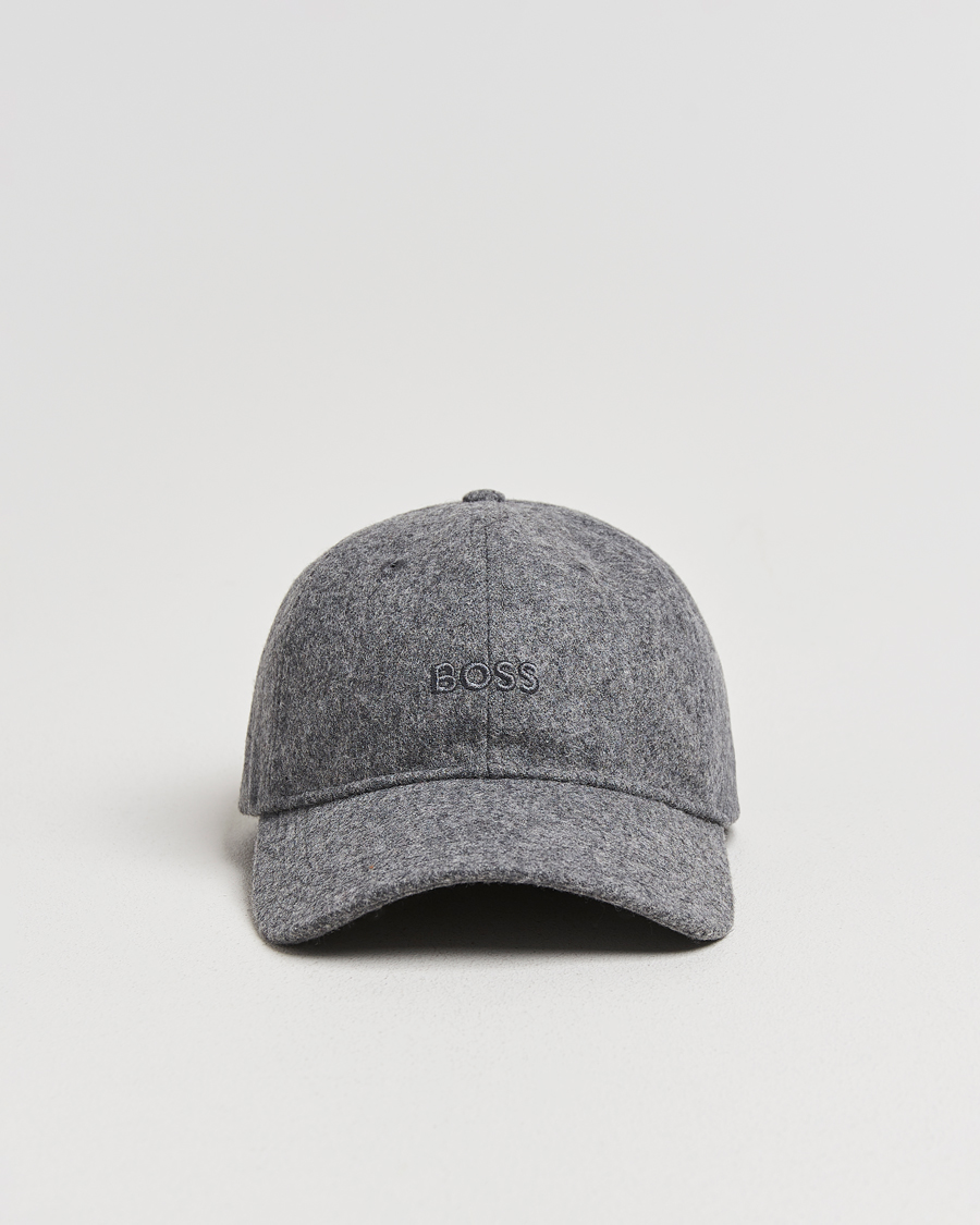 Herren | Hüte & Mützen | BOSS ORANGE | Derrel Wool Cap Open Grey