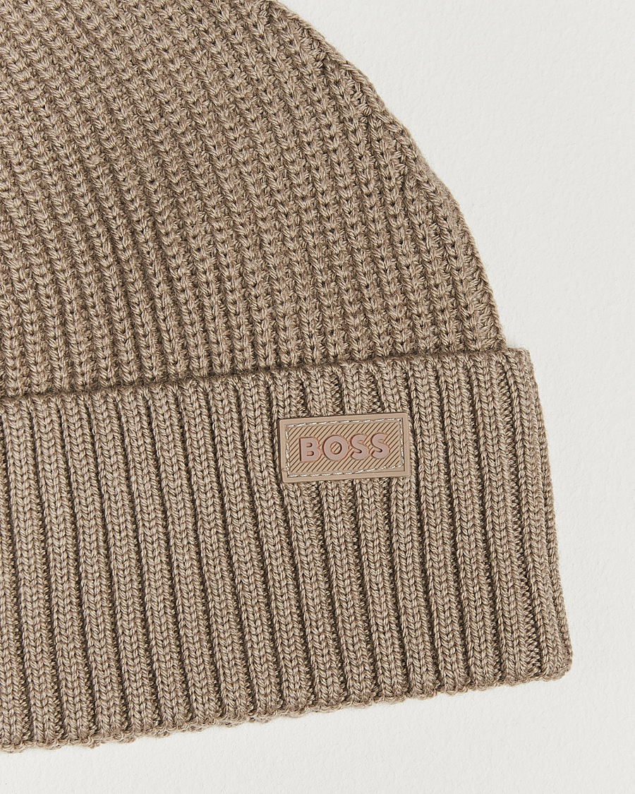 Herren | Mützen | BOSS ORANGE | Andern Wool Beanie Open Green