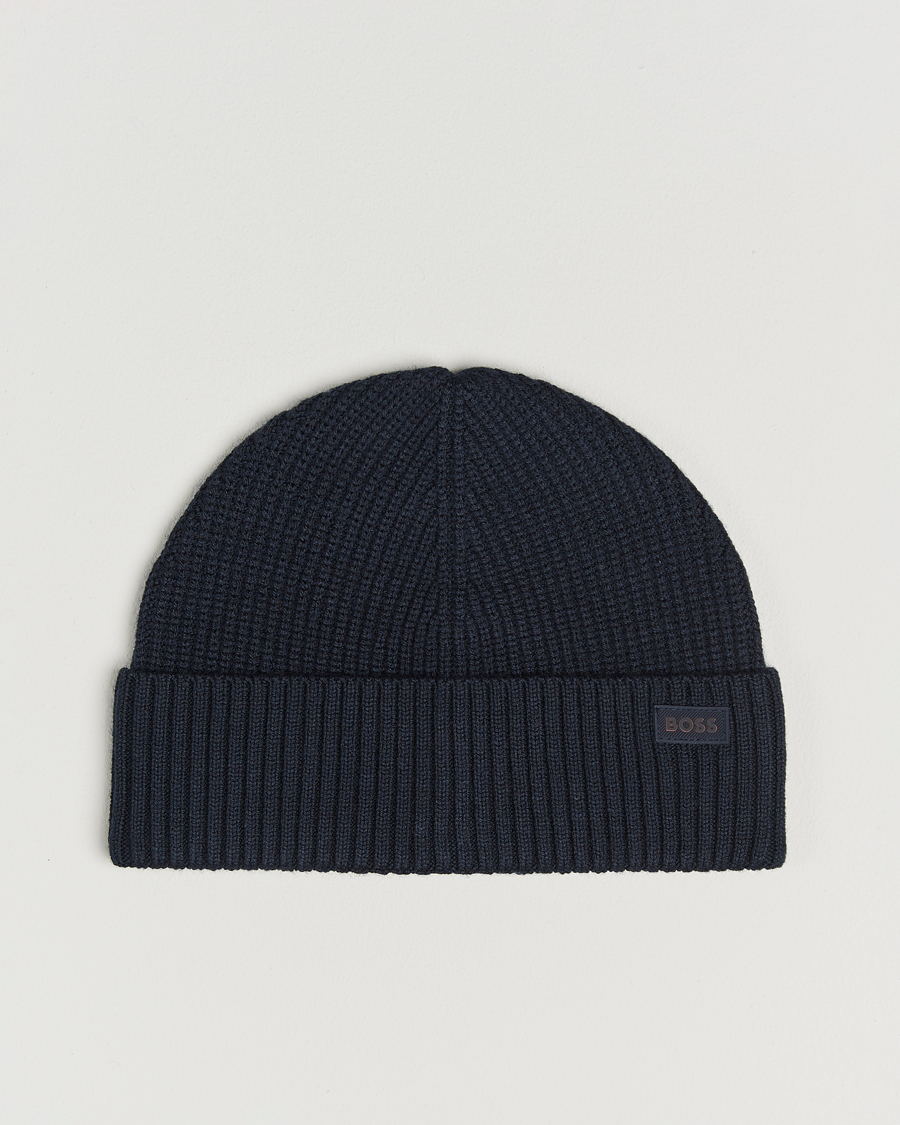 Herren | Mützen | BOSS ORANGE | Andern Wool Beanie Dark Blue