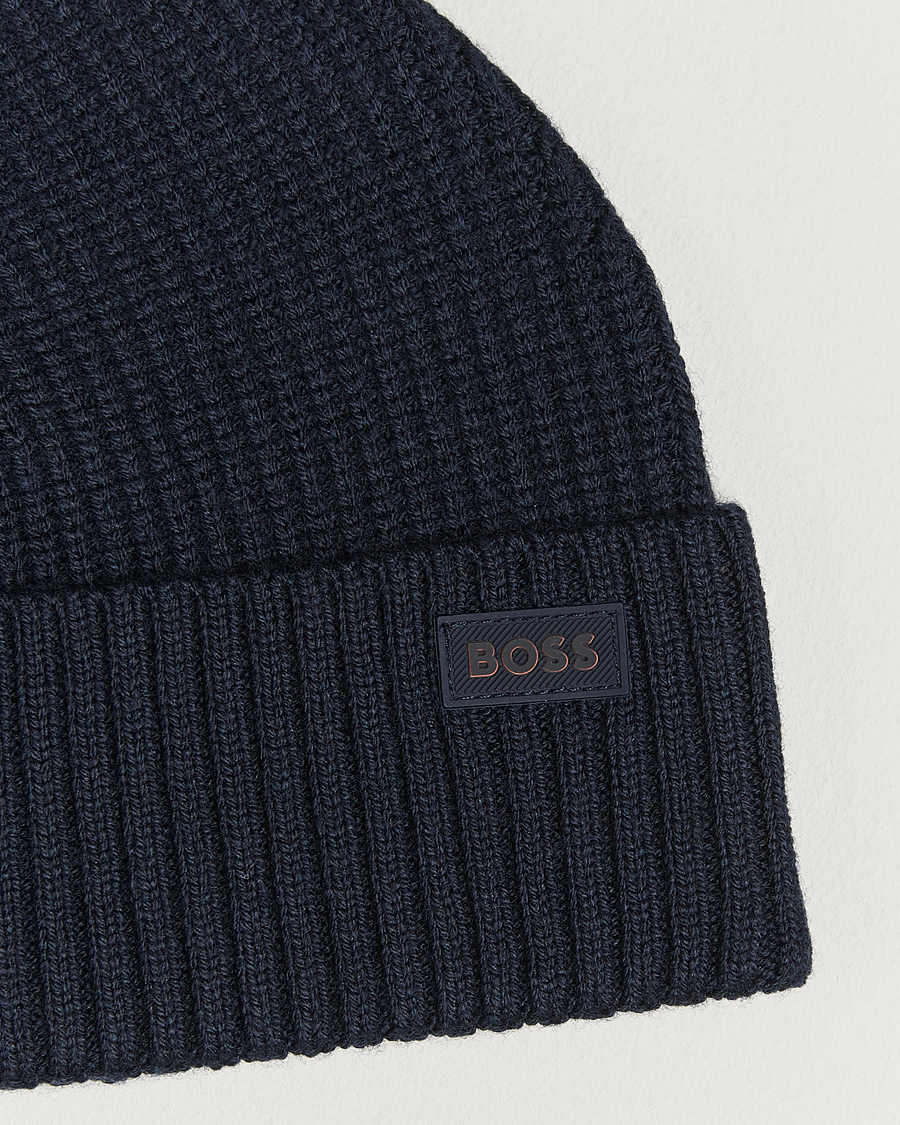 Herren | Mützen | BOSS ORANGE | Andern Wool Beanie Dark Blue