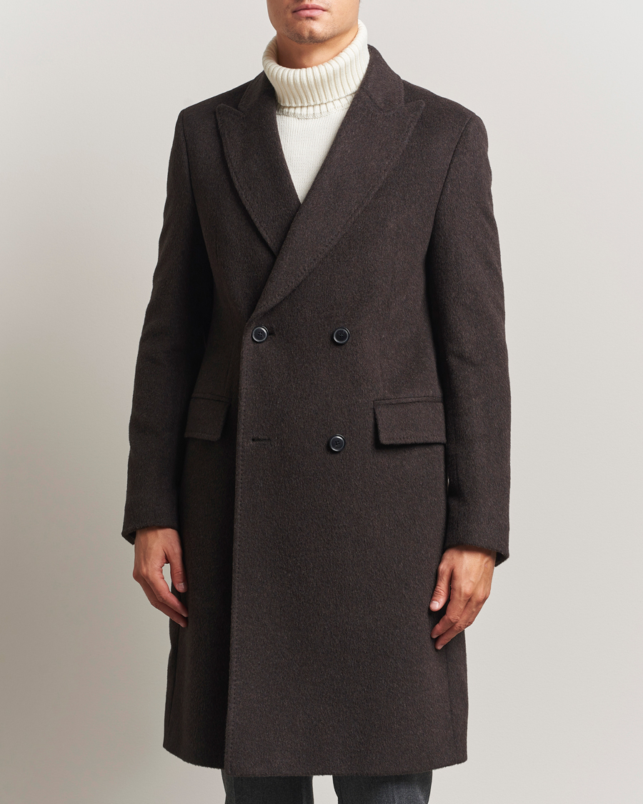 Herren | Jacken | BOSS BLACK | Hyde Wool/Alpaca Double Breasted Coat Dark Brown