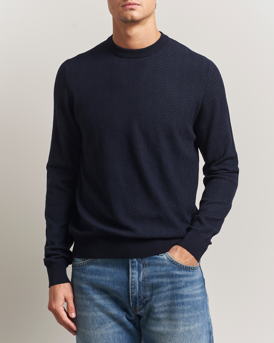 Herren | Pullover | BOSS BLACK | Habito Wool Knitted Sweater Dark Blue
