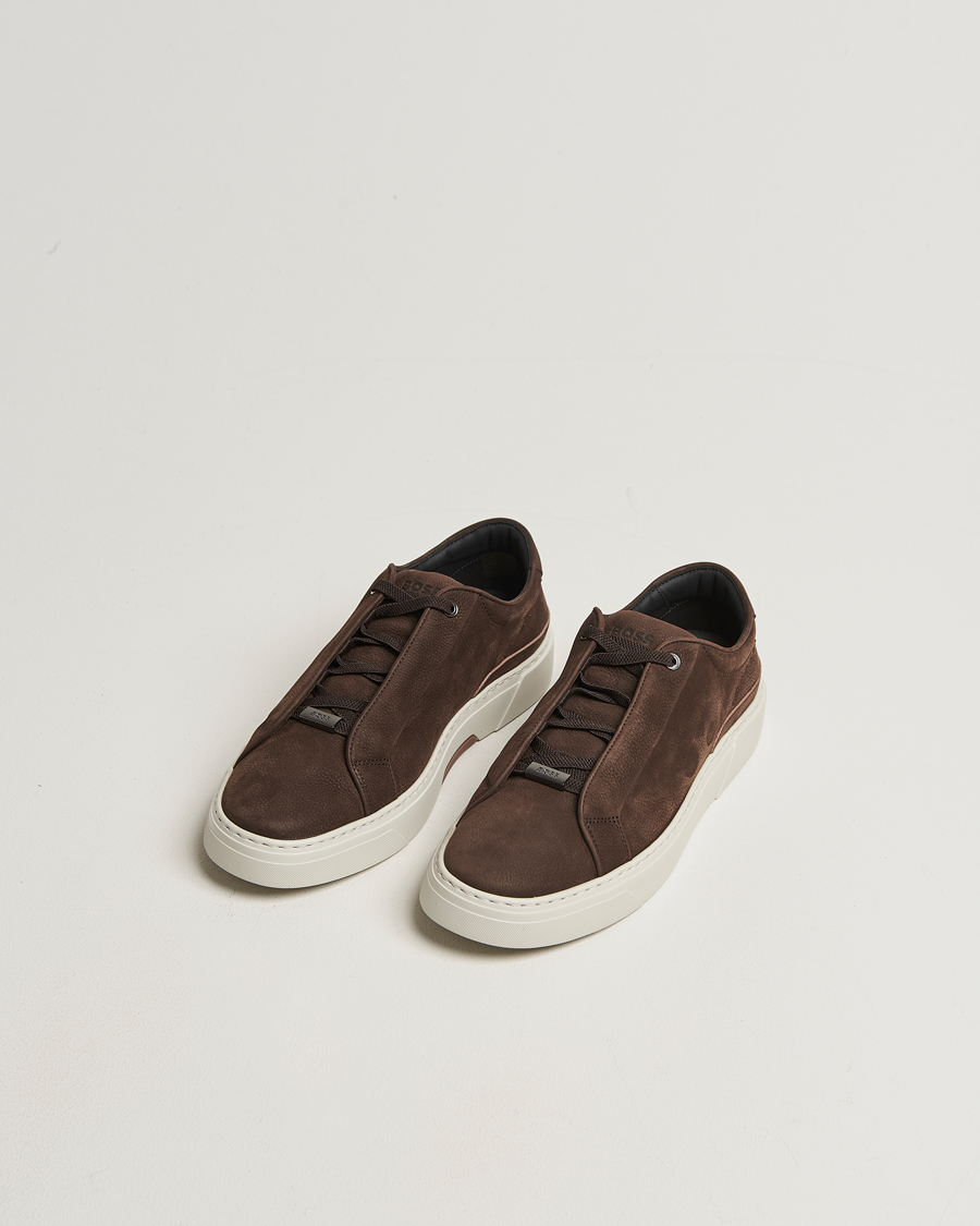 Herren | Sneaker | BOSS CAMEL | Gary Nubuck Sneaker Dark Brown