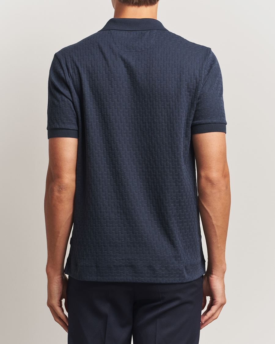 Herren | Poloshirts | BOSS CAMEL | Parson Structured Open Collar Polo Dark Blue