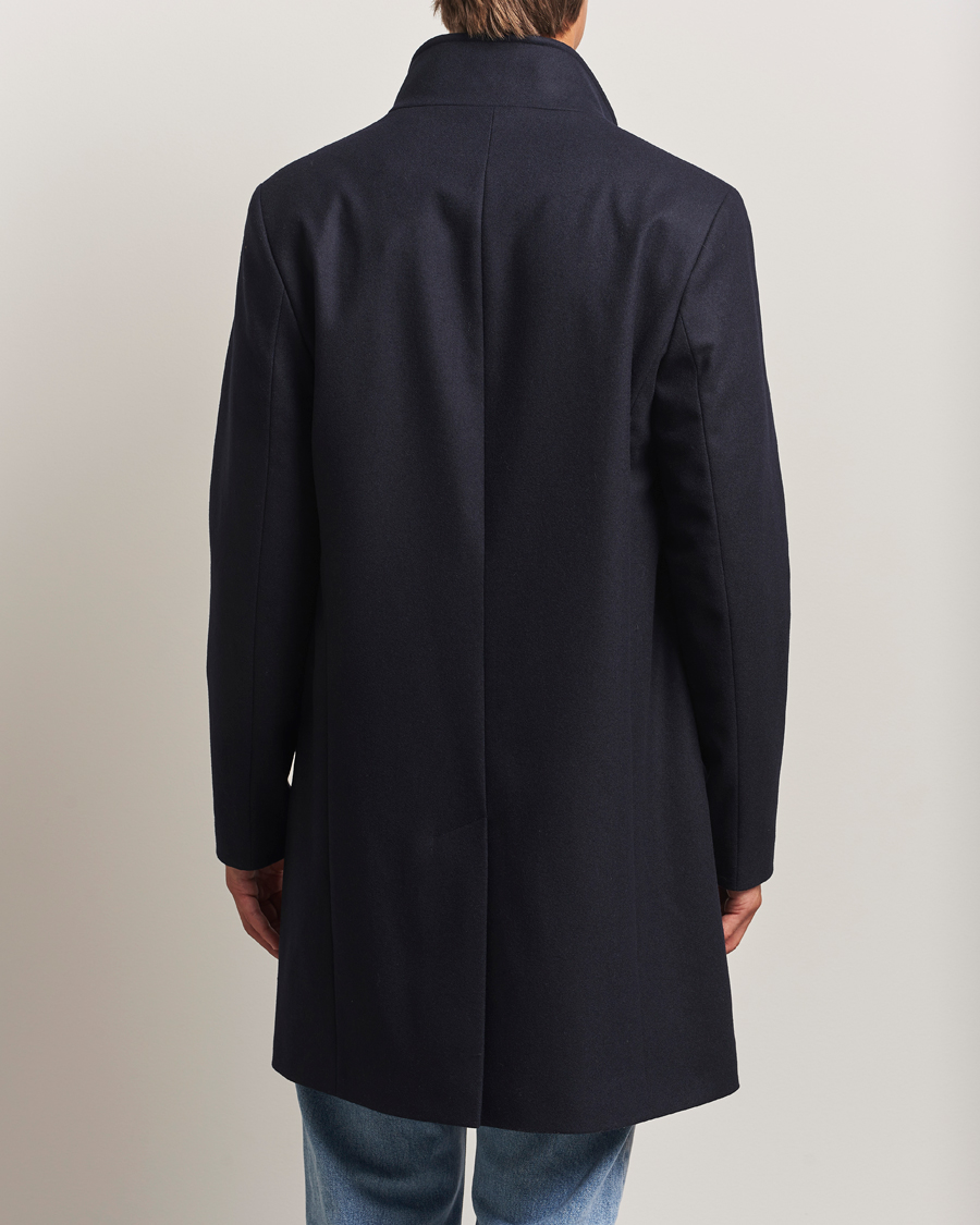 Herren | Jacken | J.Lindeberg | Jesse Stand Up Wool Melton Coat Navy