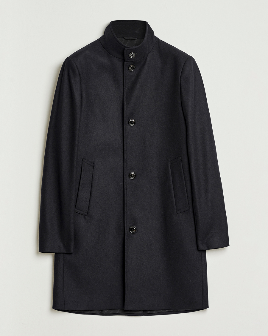 Herren | Jacken | J.Lindeberg | Jesse Stand Up Wool Melton Coat Black