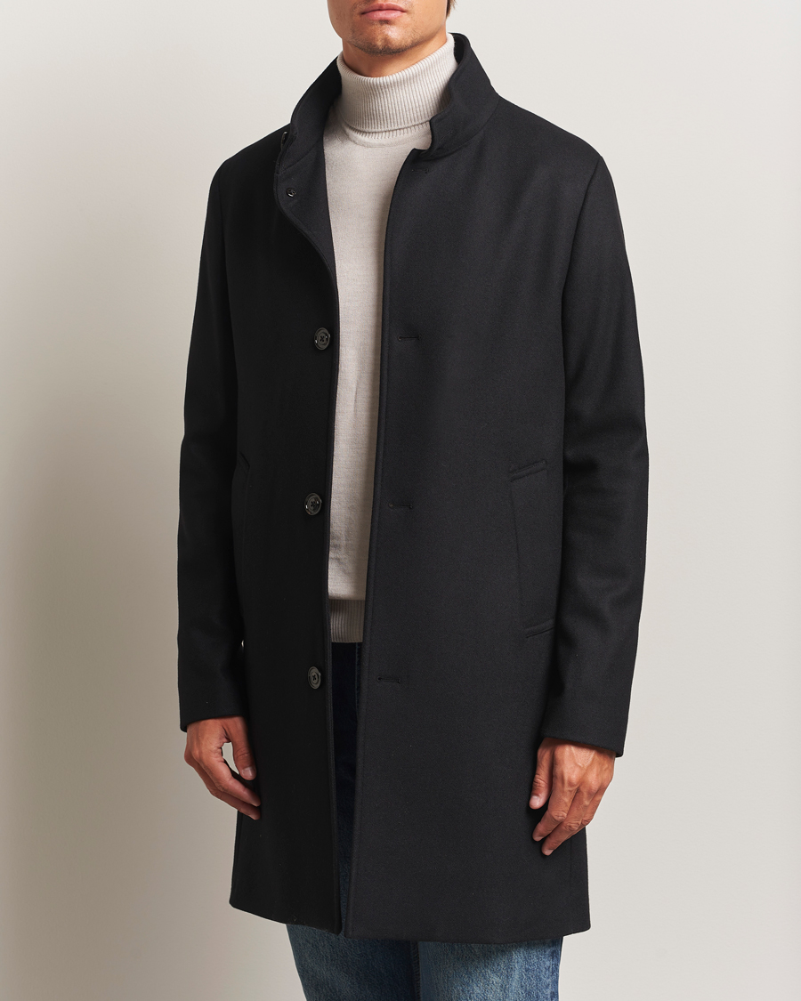 Herren | Jacken | J.Lindeberg | Jesse Stand Up Wool Melton Coat Black