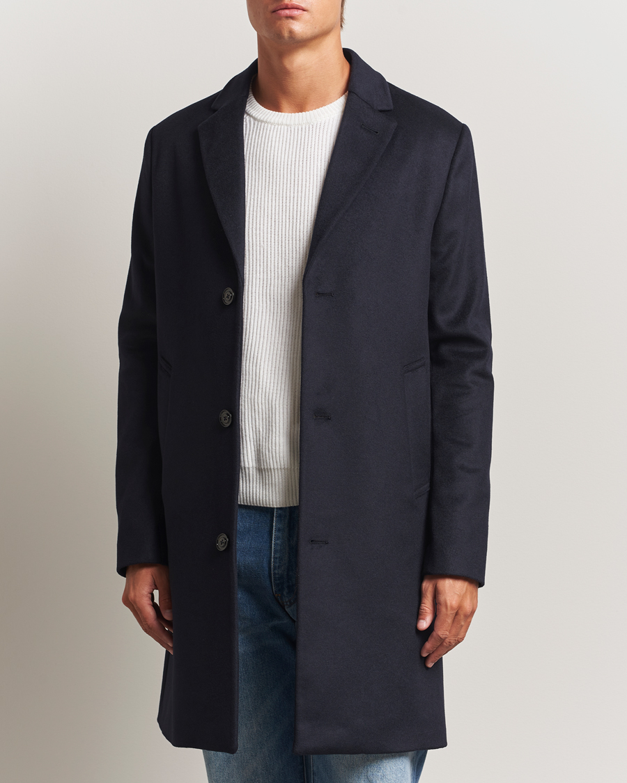 Herren | Jacken | J.Lindeberg | August Wool/Cashmere Melton Coat Navy