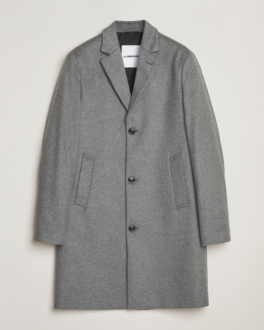 Herren | Jacken | J.Lindeberg | August Wool/Cashmere Melton Coat Dark Grey Melange