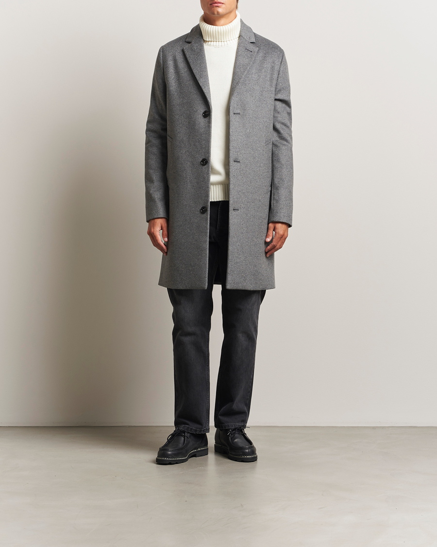 Herren | Jacken | J.Lindeberg | August Wool/Cashmere Melton Coat Dark Grey Melange