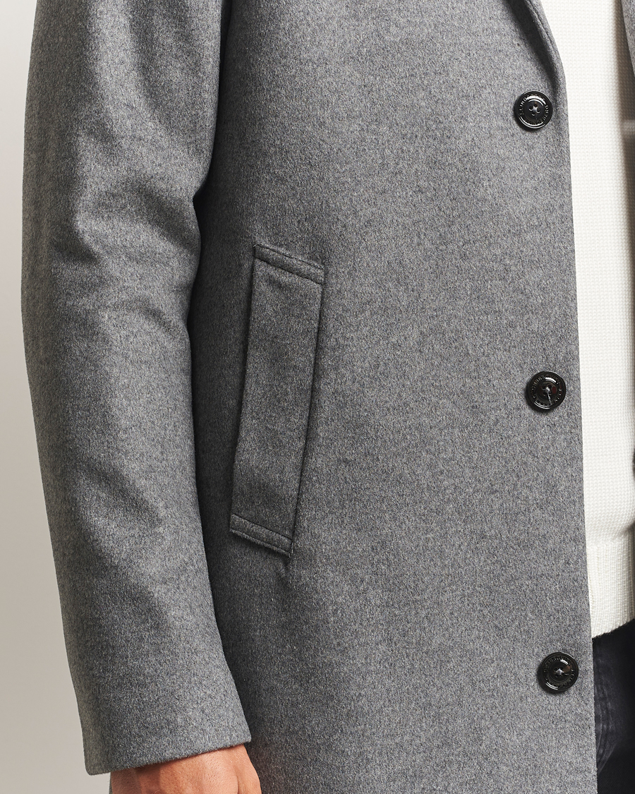 Herren | Jacken | J.Lindeberg | August Wool/Cashmere Melton Coat Dark Grey Melange