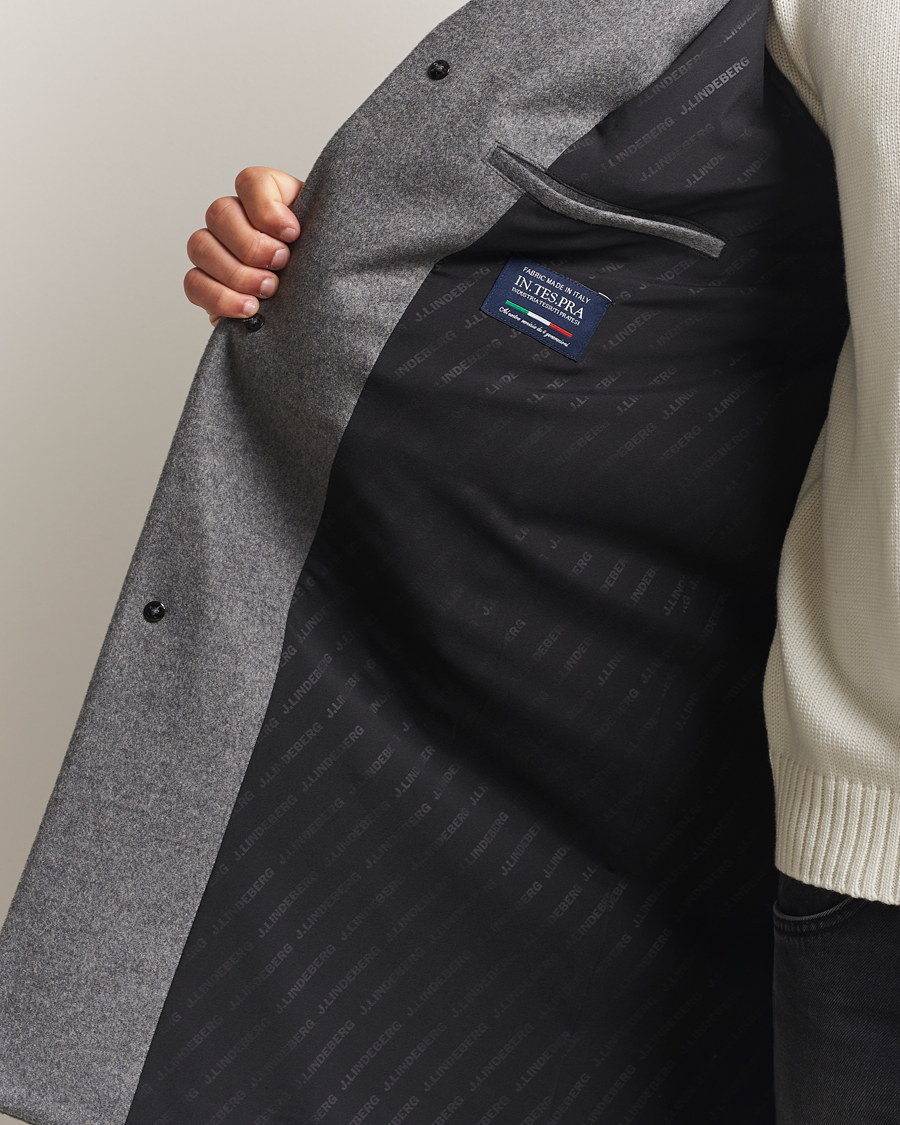 Herren | Jacken | J.Lindeberg | August Wool/Cashmere Melton Coat Dark Grey Melange