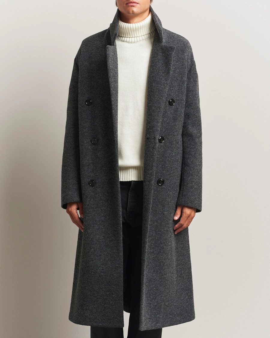 Herren | Jacken | J.Lindeberg | Willy Bonded Wool Coat Dark Grey Melange