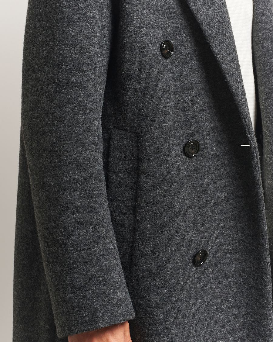 Herren | Jacken | J.Lindeberg | Willy Bonded Wool Coat Dark Grey Melange
