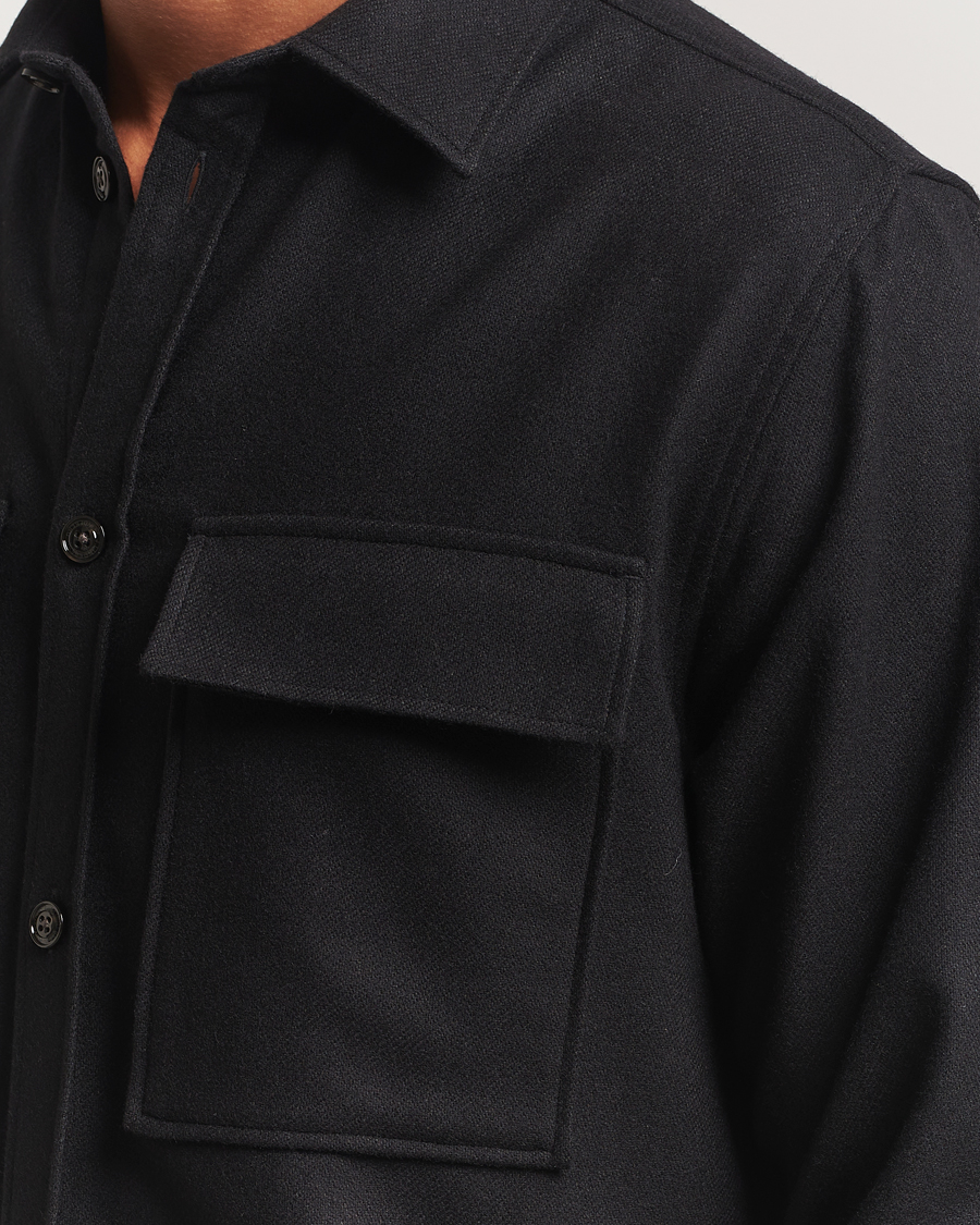 Herren | Hemden | J.Lindeberg | Flat Wool Overshirt Black