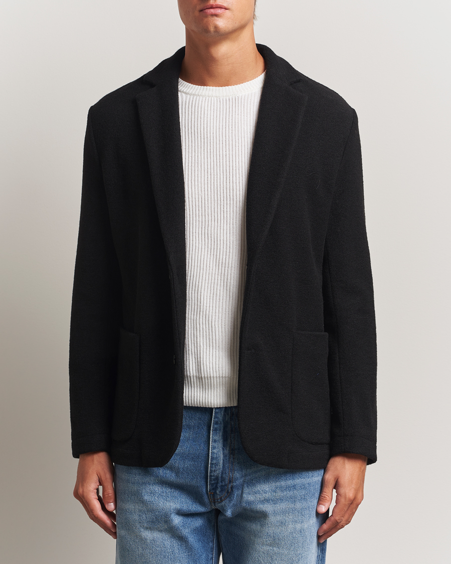 Herren | Sakkos | J.Lindeberg | Calvon Wool Knitted Blazer Black