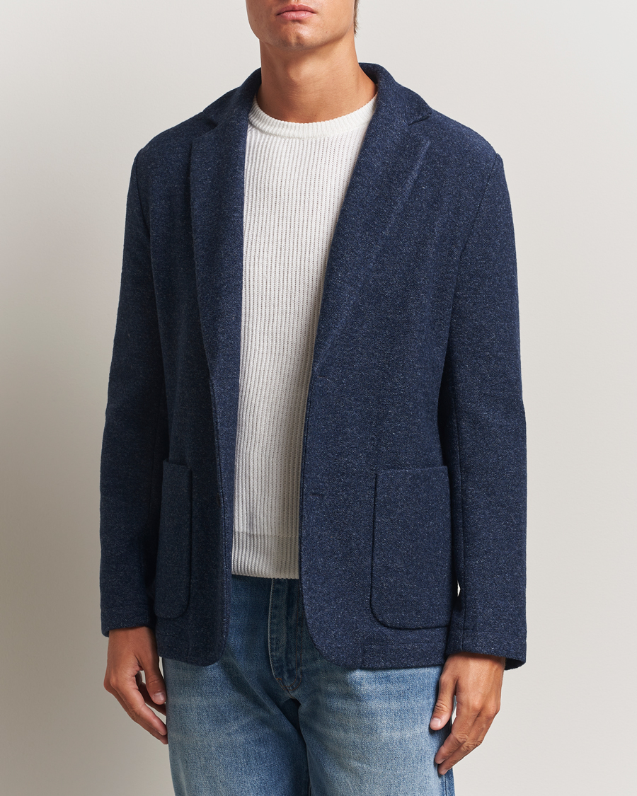 Herren | Sakkos | J.Lindeberg | Calvon Wool Knitted Blazer Vintage Indigo